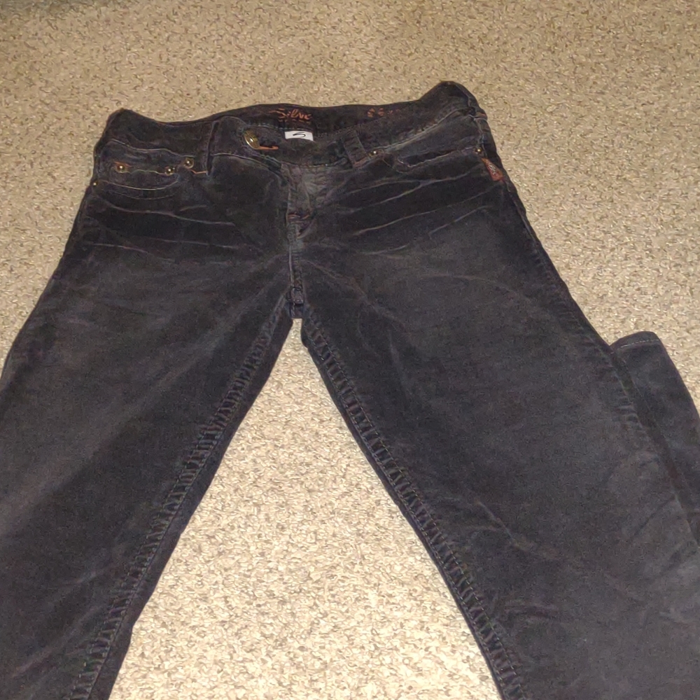 Women's size 26 black silver jeans design Tina